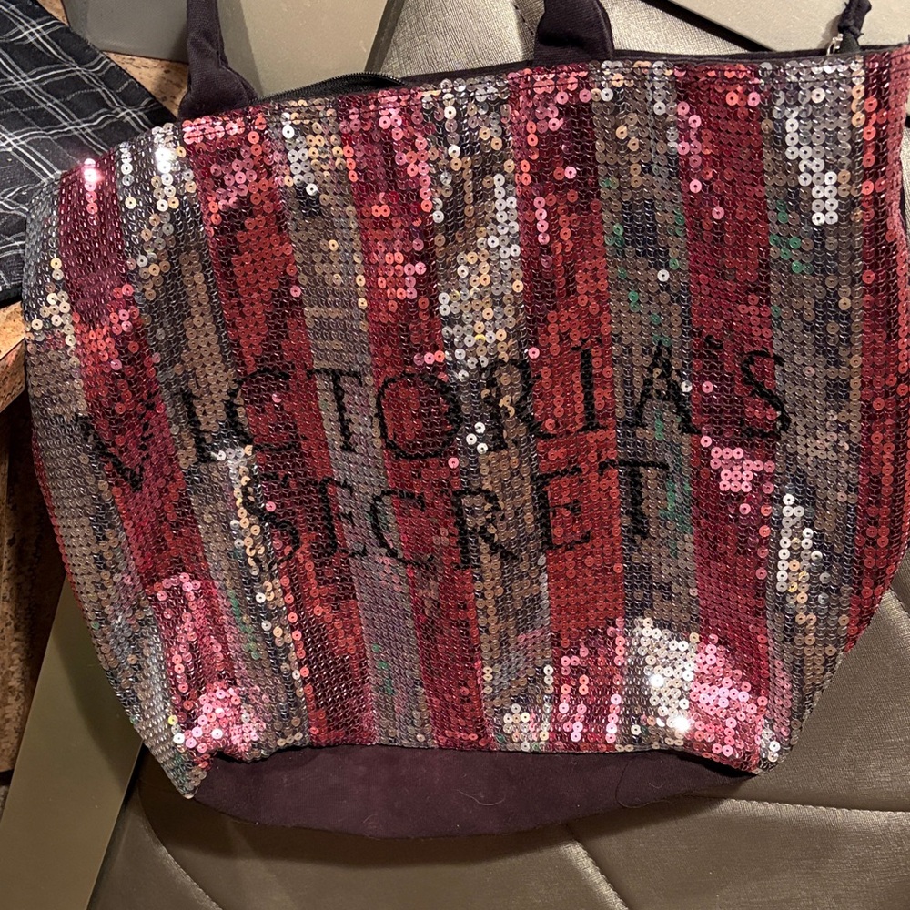 Victoria's Secret Red and Black Sequin Tote